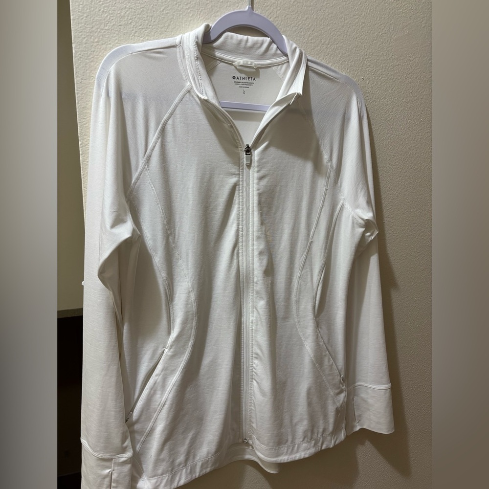 Athleta Size Large White Full Zip Pacifica Illume Jacket